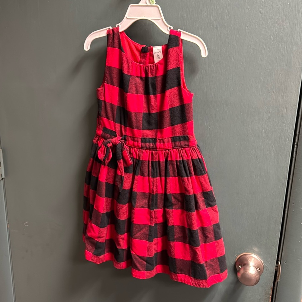 Carters Buffalo Check design girls flannel dress - size 5T